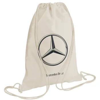 mercedes, Τσάντα πλάτης πουγκί GYMBAG natural (28x40cm)