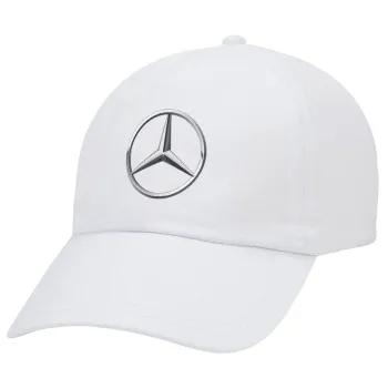 mercedes, Καπέλο Ενηλίκων Baseball Λευκό 5-φύλλο (POLYESTER, ΕΝΗΛΙΚΩΝ, UNISEX, ONE SIZE)