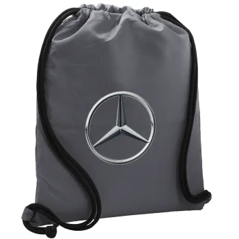 mercedes, Backpack pouch GYMBAG GREY, with pocket (40x48cm) & thick cords