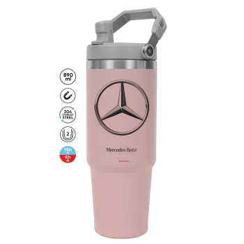 mercedes, Pink color, 890ml (30oz) stainless Steel Tumbler with Handle