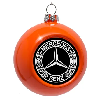 mercedes, Orange Christmas tree ornament bauble 8cm