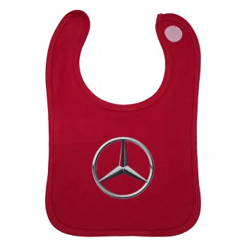 mercedes, Σαλιάρα με Σκρατς Κόκκινη 100% Organic Cotton (0-18 months)