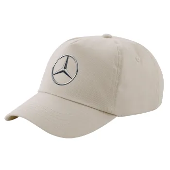 mercedes, Μπεζ (SAND) Πεντάφυλλο Καπέλο Ενηλίκων Βαμβακερό (UNISEX, ONE SIZE)