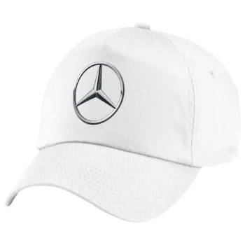 mercedes, Πεντάφυλλο καπέλο Λευκό, 100% Βαμβακερό (Twill), με ρύθμιση, unisex