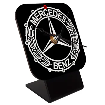 mercedes, Επιτραπέζιο ρολόι ξύλινο με δείκτες (10cm)