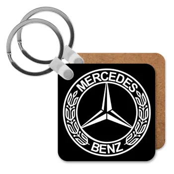 mercedes, Μπρελόκ Ξύλινο τετράγωνο MDF