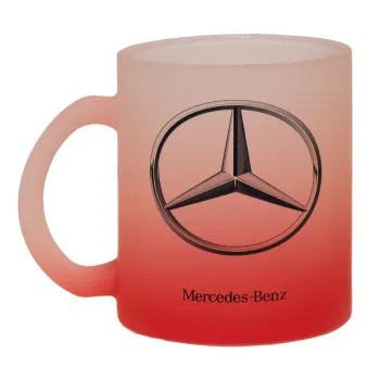 mercedes, Κούπα γυάλινη δίχρωμη με βάση το κόκκινο ματ, 330ml