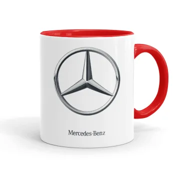 mercedes, Κούπα χρωματιστή κόκκινη, κεραμική, 330ml
