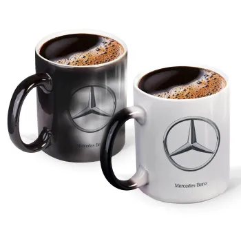 mercedes, Color changing magic Mug, ceramic, 330ml when adding hot liquid inside, the black colour desappears (1 pcs)