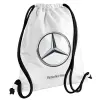 Backpack pouch GYMBAG white, with pocket (40x48cm) & thick cords