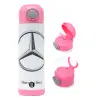 Children's hot water bottle, stainless steel, with safety straw, PINK (500ml)