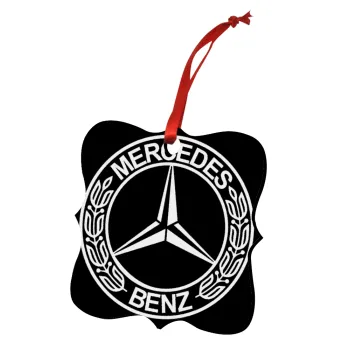 mercedes, Christmas ornament polygon wooden 7.5cm