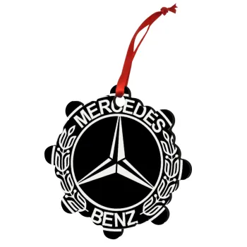 mercedes, Christmas ornament snowflake wooden 7.5cm
