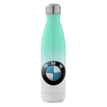 BMW, Μεταλλικό παγούρι θερμός Πράσινο/Λευκό (Stainless steel), διπλού τοιχώματος, 500ml