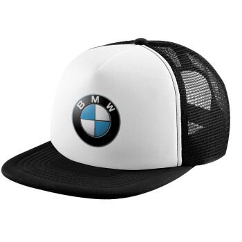 BMW, Καπέλο Ενηλίκων Soft Trucker με Δίχτυ Black/White (POLYESTER, ΕΝΗΛΙΚΩΝ, UNISEX, ONE SIZE)