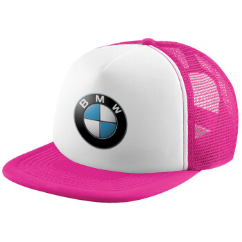 BMW, Καπέλο Ενηλίκων Soft Trucker με Δίχτυ Pink/White (POLYESTER, ΕΝΗΛΙΚΩΝ, UNISEX, ONE SIZE)