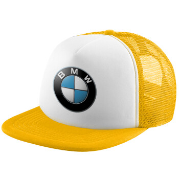 BMW, Καπέλο Soft Trucker με Δίχτυ Κίτρινο/White 