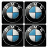 BMW, ΣΕΤ 4 Σουβέρ ξύλινα τετράγωνα (9cm)