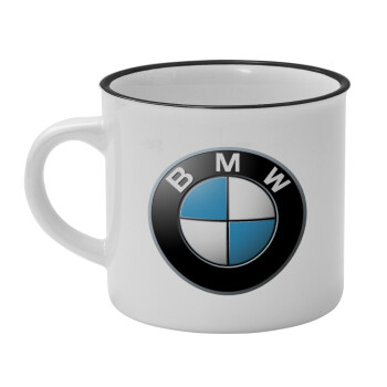 BMW, Κούπα κεραμική vintage Λευκή/Μαύρη 230ml