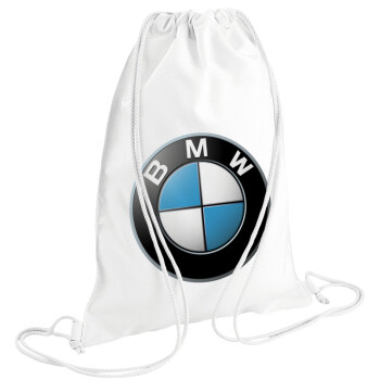 BMW, Τσάντα πλάτης πουγκί GYMBAG λευκή (28x40cm)