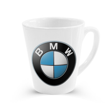 BMW, Κούπα κωνική Latte Λευκή, κεραμική, 300ml