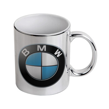 BMW, Mug ceramic, silver mirror, 330ml