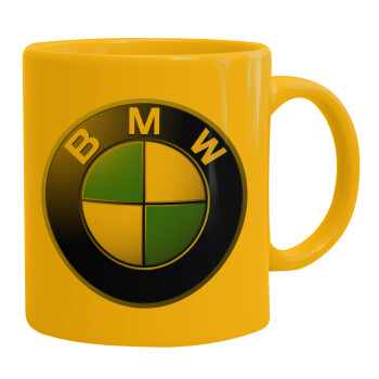 BMW, Ceramic coffee mug yellow, 330ml (1pcs)
