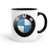 BMW, Κούπα χρωματιστή μαύρη, κεραμική, 330ml