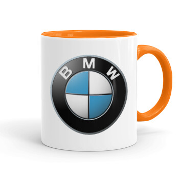 BMW, Mug colored orange, ceramic, 330ml