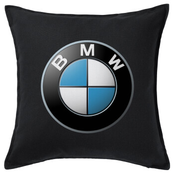 BMW, Μαξιλάρι καναπέ Μαύρο 100% βαμβάκι, περιέχεται το γέμισμα (50x50cm)