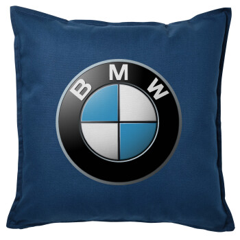 BMW, Μαξιλάρι καναπέ Μπλε 100% βαμβάκι, περιέχεται το γέμισμα (50x50cm)