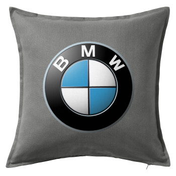BMW, Μαξιλάρι καναπέ Γκρι 100% βαμβάκι, περιέχεται το γέμισμα (50x50cm)