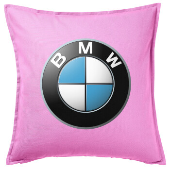 BMW, Μαξιλάρι καναπέ ΡΟΖ 100% βαμβάκι, περιέχεται το γέμισμα (50x50cm)