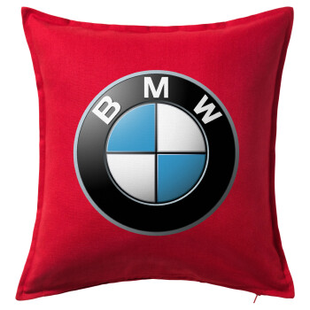 BMW, Μαξιλάρι καναπέ Κόκκινο 100% βαμβάκι, περιέχεται το γέμισμα (50x50cm)