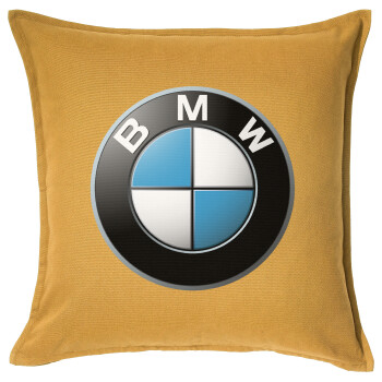 BMW, Μαξιλάρι καναπέ Κίτρινο 100% βαμβάκι, περιέχεται το γέμισμα (50x50cm)