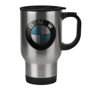 BMW, Κούπα ταξιδιού ανοξείδωτη με καπάκι, διπλού τοιχώματος (θερμό) 450ml