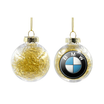 BMW, Χριστουγεννιάτικη μπάλα δένδρου διάφανη με χρυσό γέμισμα 8cm