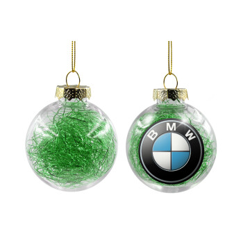 BMW, Χριστουγεννιάτικη μπάλα δένδρου διάφανη με πράσινο γέμισμα 8cm
