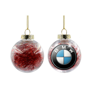 BMW, Χριστουγεννιάτικη μπάλα δένδρου διάφανη με κόκκινο γέμισμα 8cm