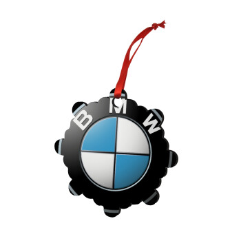 BMW, Χριστουγεννιάτικο στολίδι snowflake ξύλινο 7.5cm