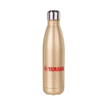 Yamaha, Μεταλλικό παγούρι θερμός Glitter χρυσό (Stainless steel), διπλού τοιχώματος, 500ml