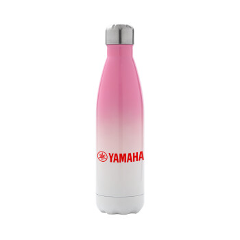 Yamaha, Μεταλλικό παγούρι θερμός Ροζ/Λευκό (Stainless steel), διπλού τοιχώματος, 500ml