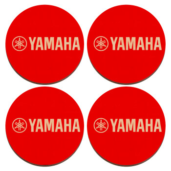 Yamaha, ΣΕΤ x4 Σουβέρ ξύλινα στρογγυλά plywood (9cm)