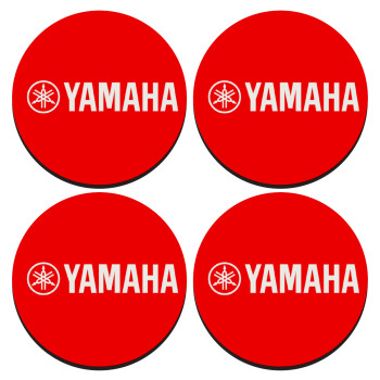 Yamaha, SET of 4 round wooden coasters (9cm)