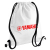 Yamaha, Τσάντα πλάτης πουγκί GYMBAG λευκή, με τσέπη (40x48cm) & χονδρά κορδόνια