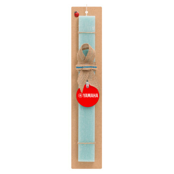 Yamaha, Easter Set, wooden keychain & aromatic flat Easter candle (30cm) (TURQUOISE)