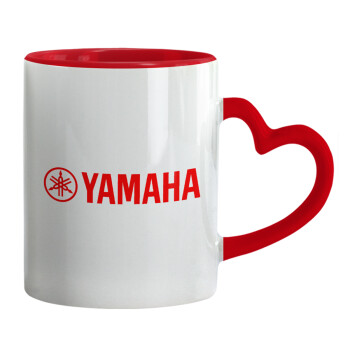 Yamaha, Mug heart red handle, ceramic, 330ml