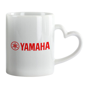 Yamaha, Κούπα καρδιά χερούλι λευκή, κεραμική, 330ml