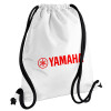 Backpack pouch GYMBAG white, with pocket (40x48cm) & thick cords