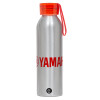 Αλουμινένιο Αθλητικό Μπουκάλι 650ml – Ασημί με Κόκκινο Καπάκι και Λουράκι Σιλικόνης